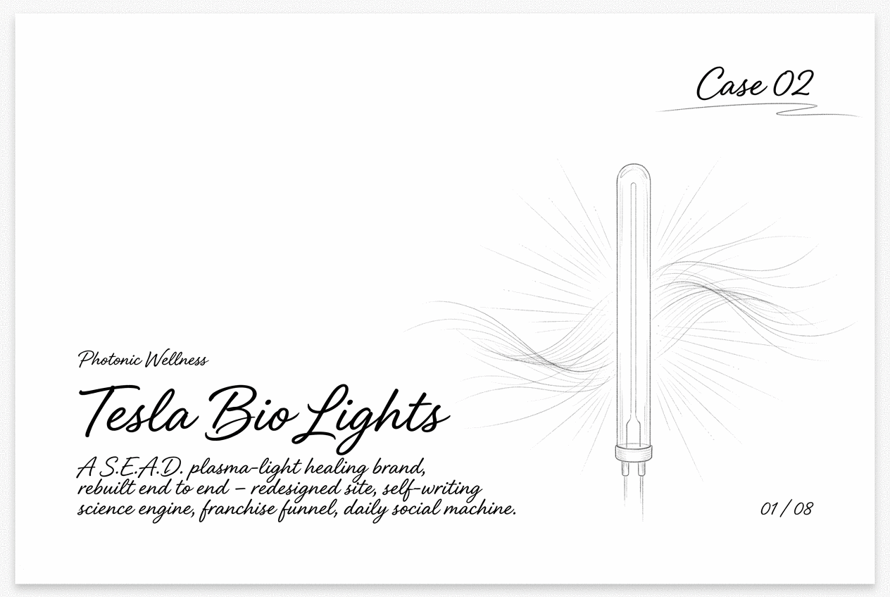 Tesla Bio Lights — case poster