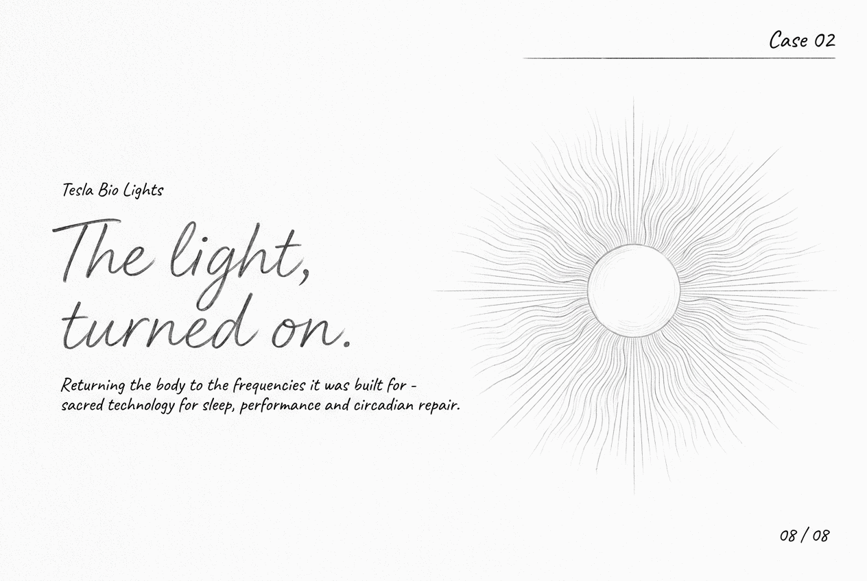 Tesla Bio Lights — the light, turned on